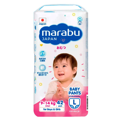 Подгузники на липучках L 9-14 кг 42 штуки Marabu BD004 1